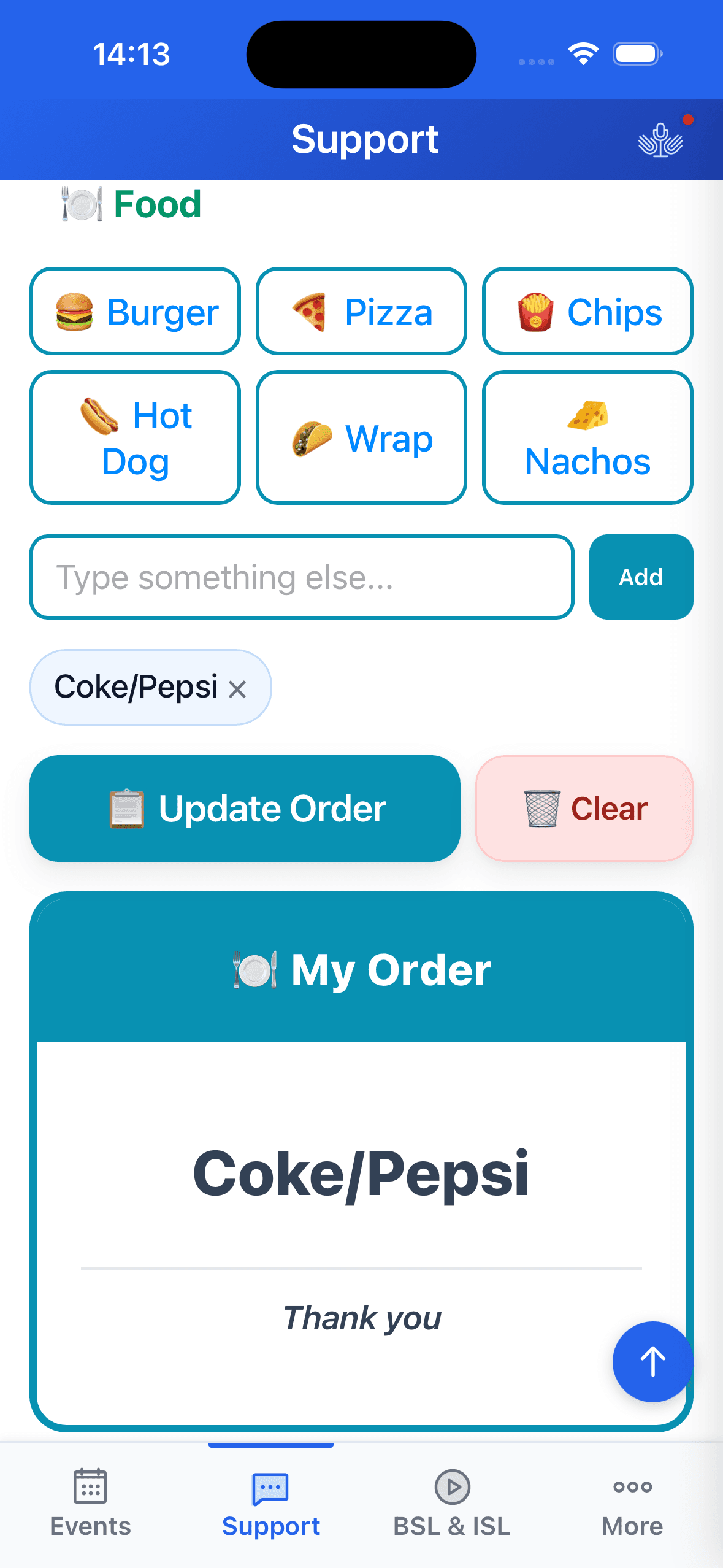 Food & Drink Orders
