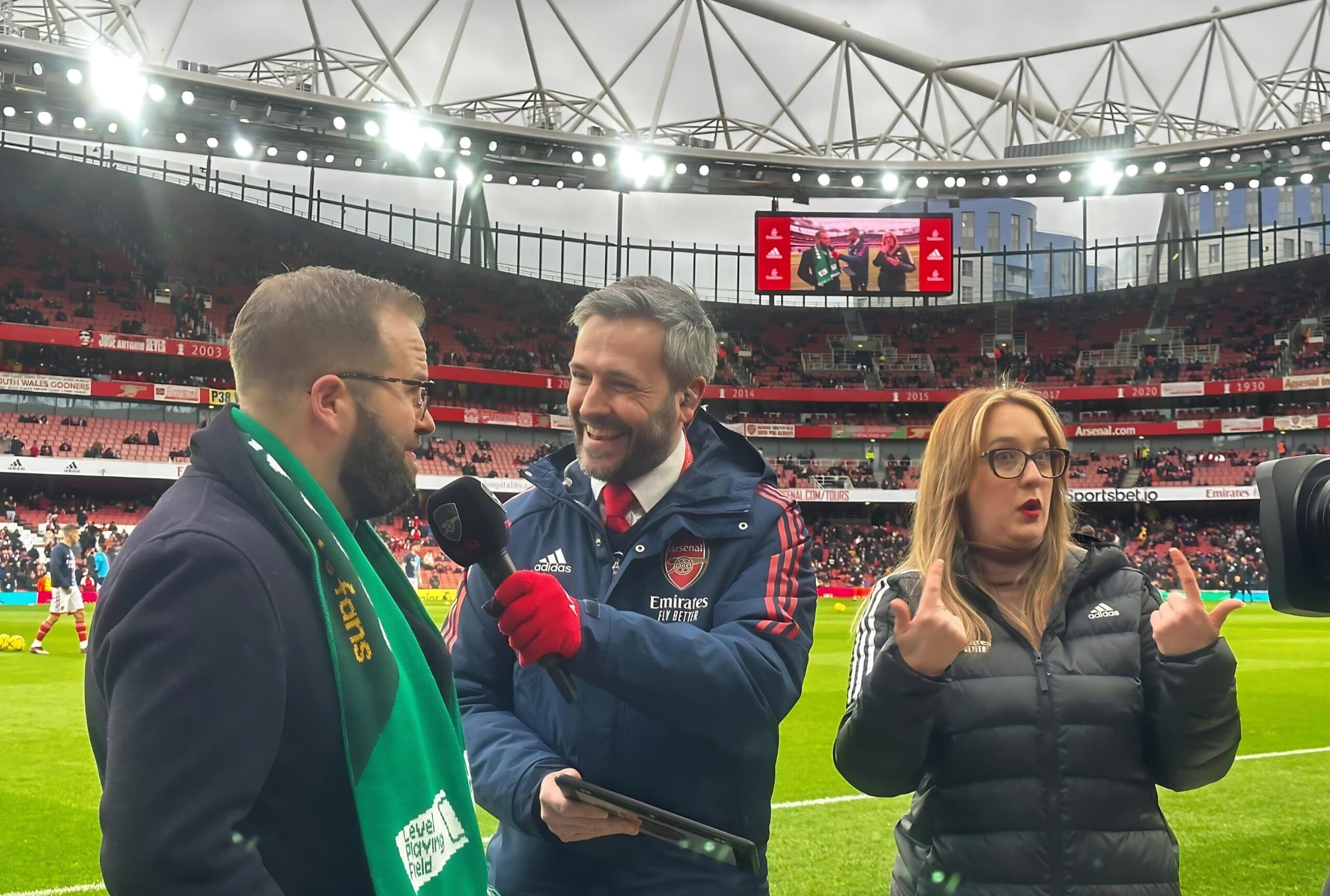 Performance Interpreting team working at a Premier League fixture