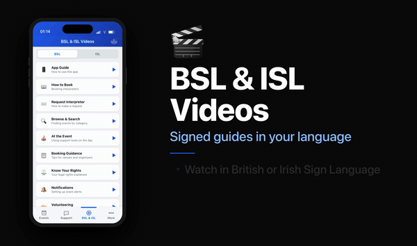 PI Events App - BSL & ISL videos